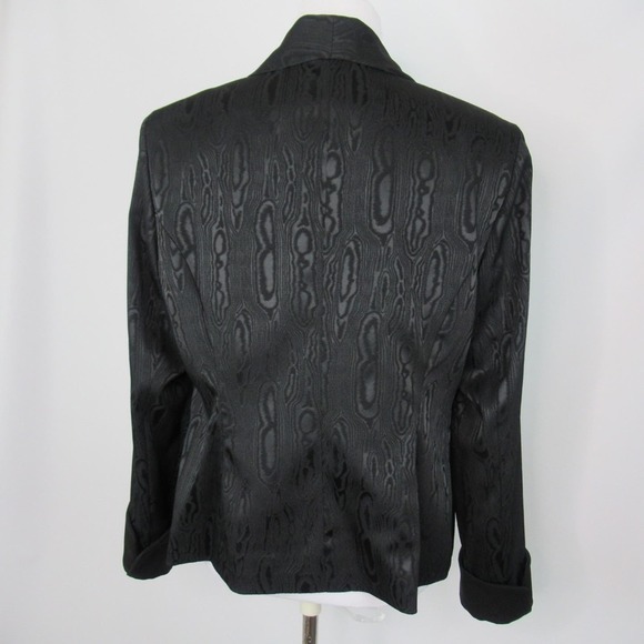 DONCASTER Black Wood Grain Pattern Fitted Jacket Blazer Women’s Size 16P - Picture 7 of 12